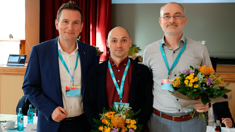 Sven Czekalla mit Alexej Kozak, neu gewählter Mitgliederbeauftragter, und Dr. Christian Raschke, Digitalbeauftragter der CDU Saalekreis.